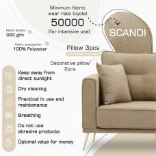 sofa HOBEL ARMANDO 3 STR GOLD 18SM/BEIGE SCANDI 4 (1)