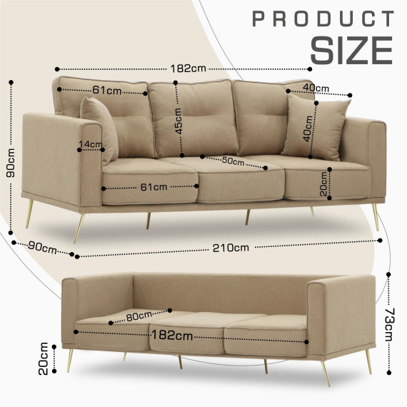 დივანი HOBEL ARMANDO 3 STR GOLD 18SM/BEIGE SCANDI 4 (1)