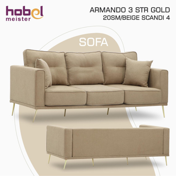 დივანი HOBEL ARMANDO 3 STR GOLD 20SM/BEIGE SCANDI 4 (1)