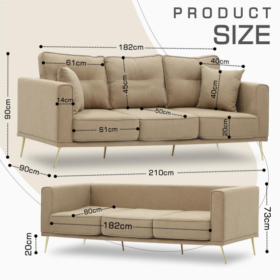 დივანი HOBEL ARMANDO 3 STR GOLD 20SM/BEIGE SCANDI 4 (1)