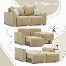 დივანი HOBEL BELONA 2 STR LIGHT BROWN BONCUK 6/CREAM INFINITY 103 (5)