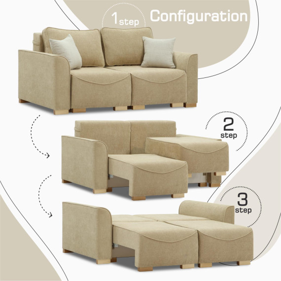 დივანი HOBEL BELONA 2 STR LIGHT BROWN BONCUK 6/CREAM INFINITY 103 (5)