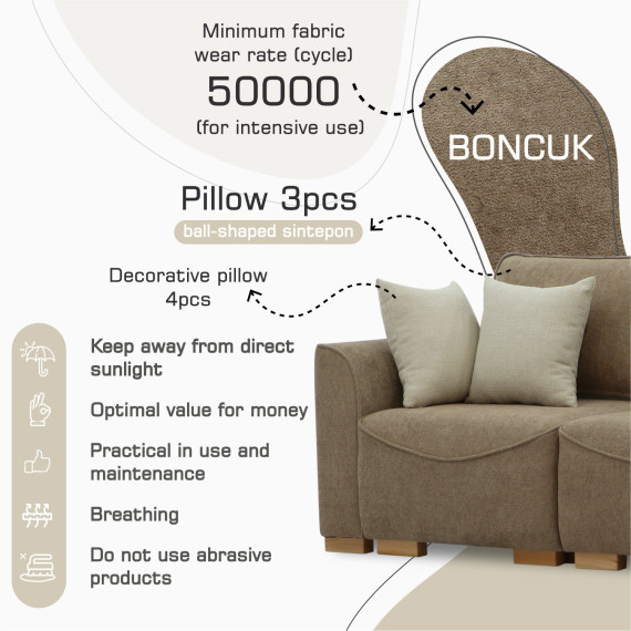 დივანი HOBEL BELONA 3 F/R LIGHT BROWN BONCUK 7 (7)