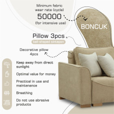 sofa HOBEL BELONA 3 STR LIGHT BROWN BONCUK 6/CREAM INFINITY 103 (7)