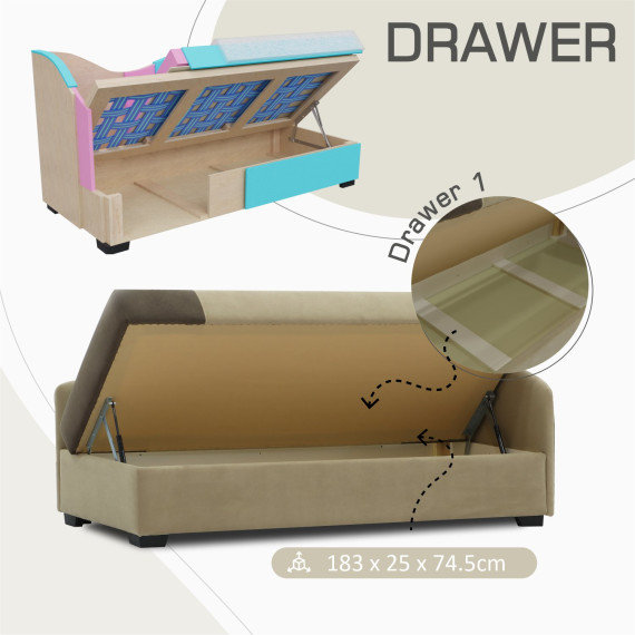 დივანი HOBEL BIG-BEN BEIGE LEONARDO 03/ DARK BROWN LEONARDO 06 L (2)