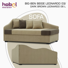sofa HOBEL BIG-BEN BEIGE LEONARDO 03/ DARK BROWN LEONARDO 06 L (2)