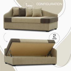 sofa HOBEL BIG-BEN BEIGE LEONARDO 03/ DARK BROWN LEONARDO 06 L (2)