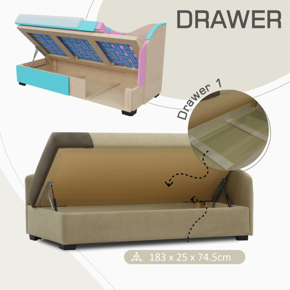 sofa HOBEL BIG-BEN BEIGE LEONARDO 03/ DARK BROWN LEONARDO 06 R (2)