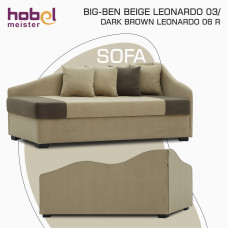 sofa HOBEL BIG-BEN BEIGE LEONARDO 03/ DARK BROWN LEONARDO 06 R (2)