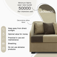 sofa HOBEL BIG-BEN BEIGE LEONARDO 03/ DARK BROWN LEONARDO 06 R (2)