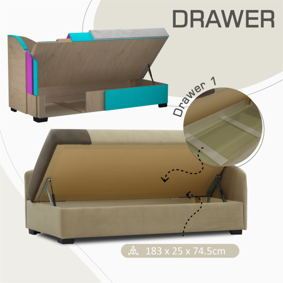 დივანი HOBEL BIG-BEN BEIGE LEONARDO 03/ DARK BROWN LEONARDO 06 R (2)