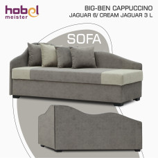 sofa HOBEL BIG-BEN CAPPUCCINO JAGUAR 6/ CREAM JAGUAR 3 L (2)