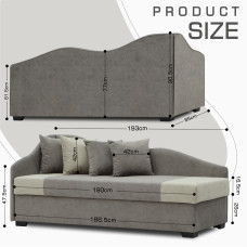 sofa HOBEL BIG-BEN CAPPUCCINO JAGUAR 6/ CREAM JAGUAR 3 L (2)