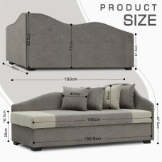 დივანი HOBEL BIG-BEN CAPPUCCINO JAGUAR 6/ CREAM JAGUAR 3 R (2)