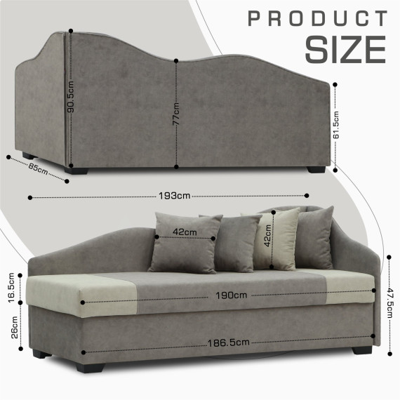 დივანი HOBEL BIG-BEN CAPPUCCINO JAGUAR 6/ CREAM JAGUAR 3 R (2)