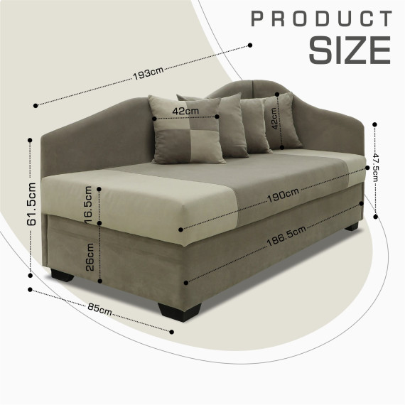 დივანი HOBEL BIG-BEN CAPPUCCINO VIVALDI 5/ LIGHT CAPPUCCINO VIVALDI 4 R(1)