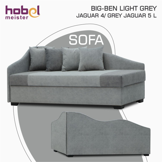 დივანი HOBEL BIG-BEN LIGHT GREY JAGUAR 4/ GREY JAGUAR 5 L (2)