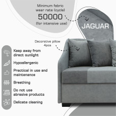 sofa HOBEL BIG-BEN LIGHT GREY JAGUAR 4/ GREY JAGUAR 5 L (2)
