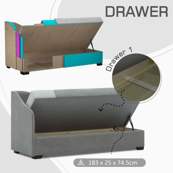დივანი HOBEL BIG-BEN LIGHT GREY JAGUAR 4/ GREY JAGUAR 5 L (2)