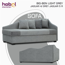 sofa HOBEL BIG-BEN LIGHT GREY JAGUAR 4/ GREY JAGUAR 5 R (2)