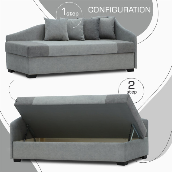 დივანი HOBEL BIG-BEN LIGHT GREY JAGUAR 4/ GREY JAGUAR 5 R (2)