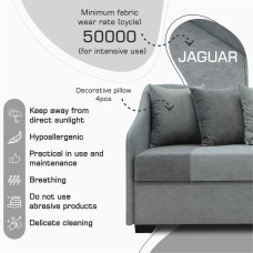 sofa HOBEL BIG-BEN LIGHT GREY JAGUAR 4/ GREY JAGUAR 5 R (2)