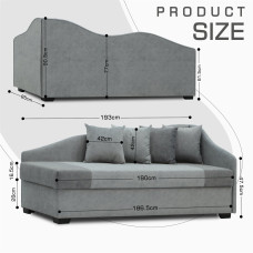 sofa HOBEL BIG-BEN LIGHT GREY JAGUAR 4/ GREY JAGUAR 5 R (2)