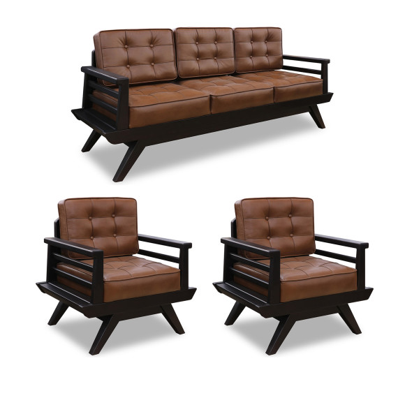 გარნიტური HOBEL BOHEM WOOD 3+1+1 BROWN PIGMENT/ (3)