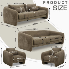 გარნიტური HOBEL CHILI 3+1+1 BROWN BEATTO 1012 (3)