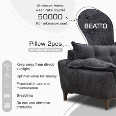 sofa set HOBEL CLARA 3+1+1 F/R DARK GREY BEATTO 1078 (3)