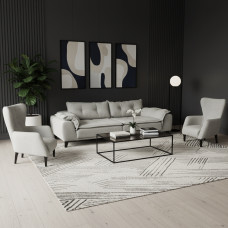 გარნიტური HOBEL CLARA 3+1+1 LIGHT GREY BEATTO 1069 (3)