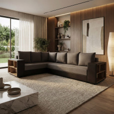 sofa HOBEL CORNER BAR BROWN 3673/ BROWN SCANDI 6 L (6)
