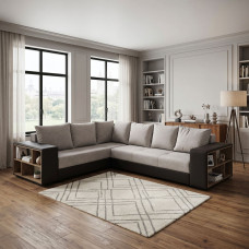 დივანი HOBEL CORNER BAR F/P BROWN 3673/ CREAM JAGUAR 3 L (6)