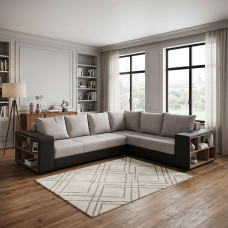 დივანი HOBEL CORNER BAR F/P BROWN 3673/ CREAM JAGUAR 3 R (6)