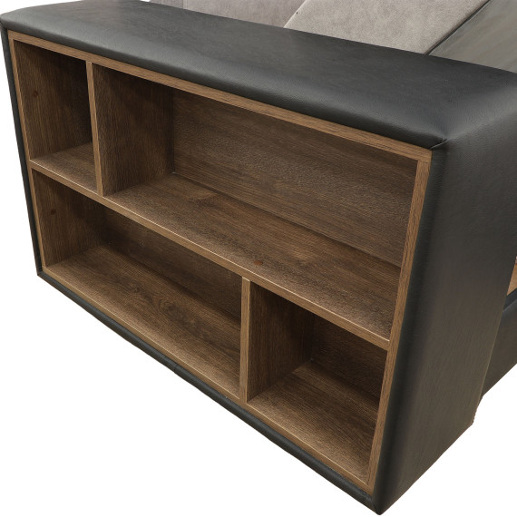 დივანი HOBEL CORNER BAR F/P K090 BLACK 4503/ CAPPUCCINO JAGUAR 6 L (6)