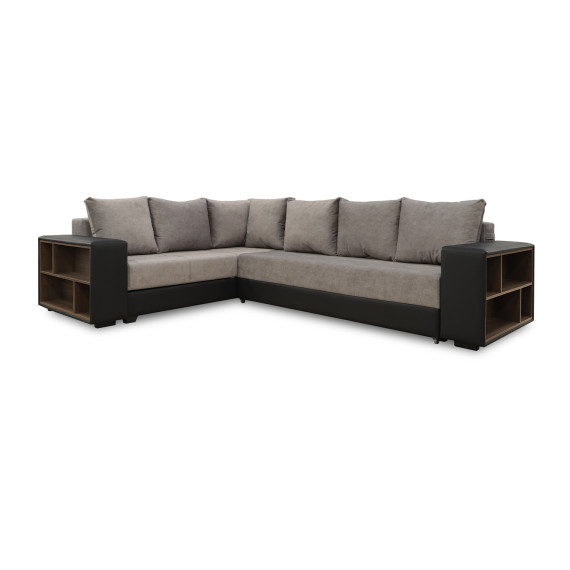 დივანი HOBEL CORNER BAR F/P K090 BLACK 4503/ CAPPUCCINO JAGUAR 6 L (6)