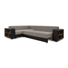 диван HOBEL CORNER BAR F/P K090 BLACK 4503/ CAPPUCCINO JAGUAR 6 L (6)