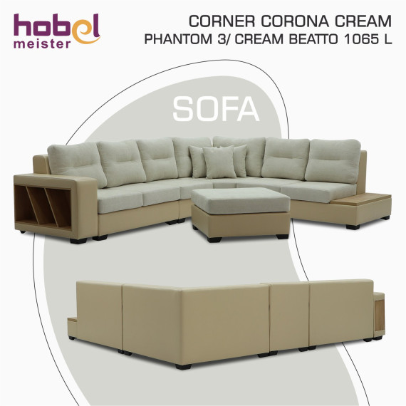 დივანი HOBEL CORNER CORONA CREAM PHANTOM 3/ CREAM BEATTO 1065 L (7)