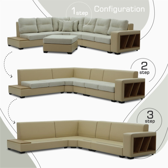 დივანი HOBEL CORNER CORONA CREAM PHANTOM 3/ CREAM BEATTO 1065 R (7)