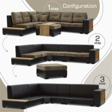 диван HOBEL CORNER CORONA DARK BROWN PHANTOM 8/ BROWN BEATTO 1012 L (7)