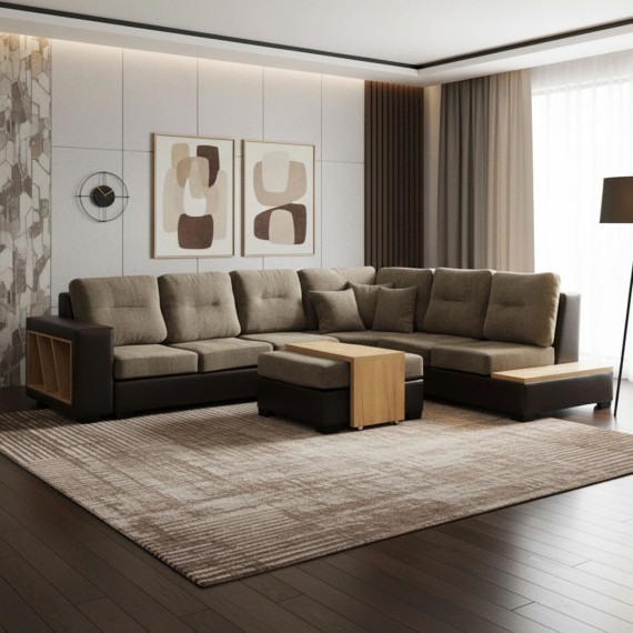 დივანი HOBEL CORNER CORONA DARK BROWN PHANTOM 8/ BROWN BEATTO 1012 R (7)