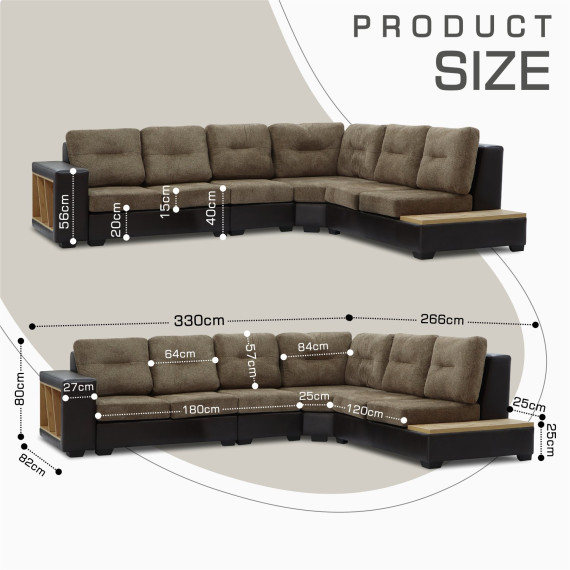 sofa HOBEL CORNER CORONA DARK BROWN PHANTOM 8/ BROWN BEATTO 1012 R (7)