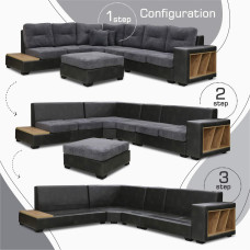 диван HOBEL CORNER CORONA GREY PHANTOM 14/ DARK GREY BEATTO 1079 L (7)