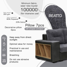 диван HOBEL CORNER CORONA GREY PHANTOM 14/ DARK GREY BEATTO 1079 L (7)