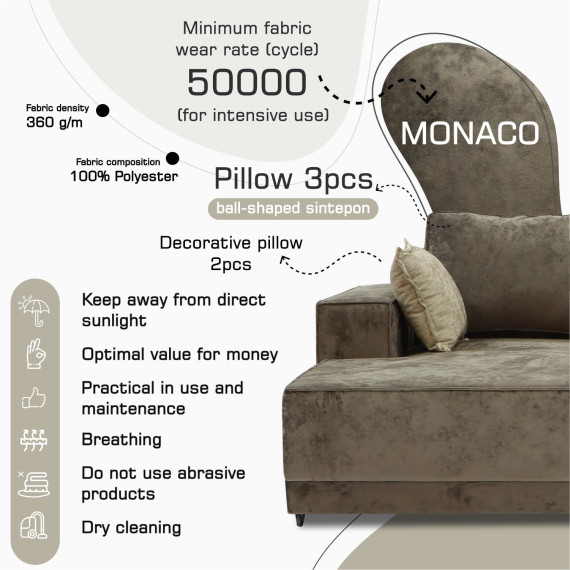 დივანი HOBEL CORNER DELUXE BROWN MONACO 5/ NIAGARA BEIGE L (7)