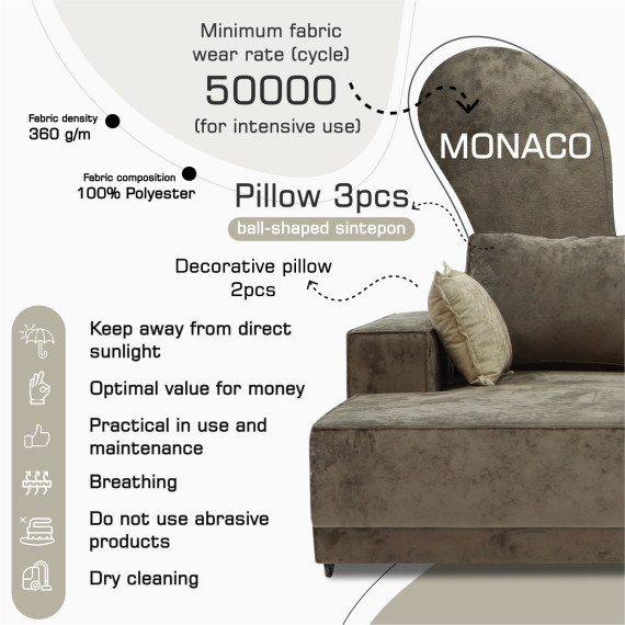დივანი HOBEL CORNER DELUXE BROWN MONACO 5/ NIAGARA BEIGE R (7)
