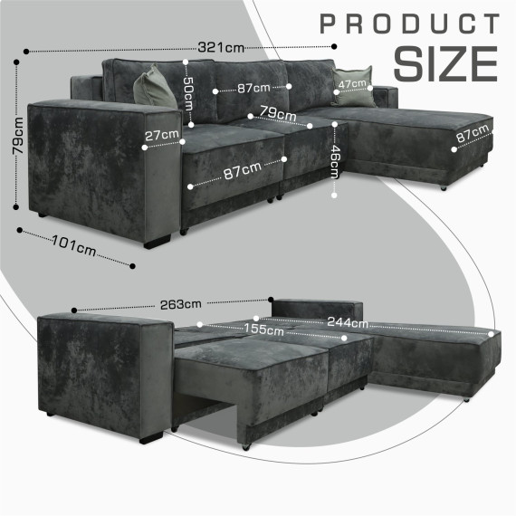 დივანი HOBEL CORNER DELUXE GREY MONACO 14/ NIAGARA AQUA GLASS R (6)