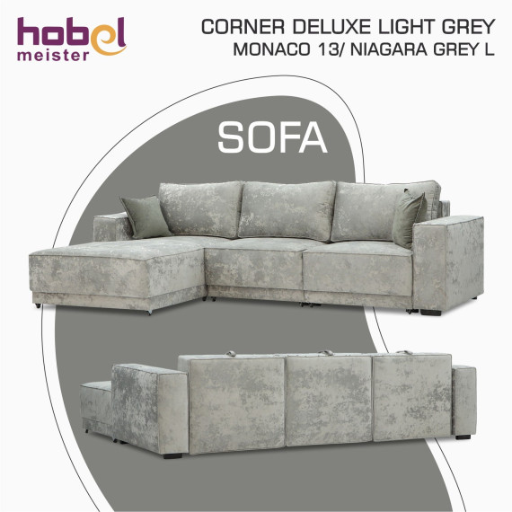 დივანი HOBEL CORNER DELUXE LIGHT GREY MONACO 13/ NIAGARA GREY L (7)