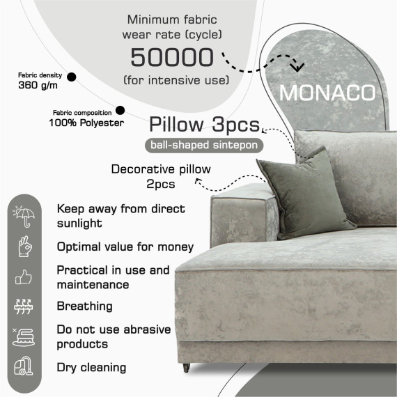 დივანი HOBEL CORNER DELUXE LIGHT GREY MONACO 13/ NIAGARA GREY L (7)