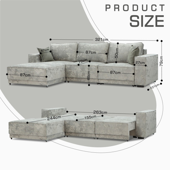 დივანი HOBEL CORNER DELUXE LIGHT GREY MONACO 13/ NIAGARA GREY L (7)